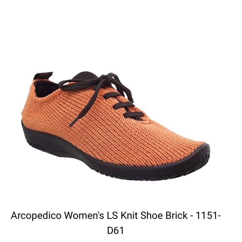 ARCOPEDICO Women’s LS Knit Lace-Up Shoes in the Size 41/9.5-10 US in Brick Color